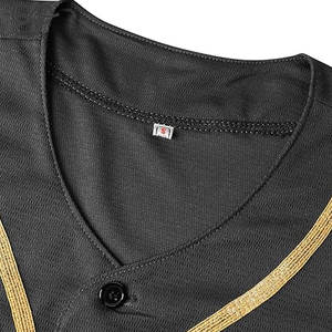 Venta al por mayor de manga corta baratos uniformes de béisbol en blanco bordado poliéster Color personalizar Hip Hop camisa de béisbol clásica - Product Image 6