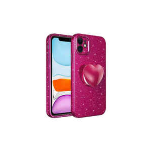 Coque de luxe scintillante pour Pop Socket pour iPhone 11 14 Plus 13 Pro Max - Protection de l'appareil photo, antichoc, en silicone, électroplaquée - Product Image 1