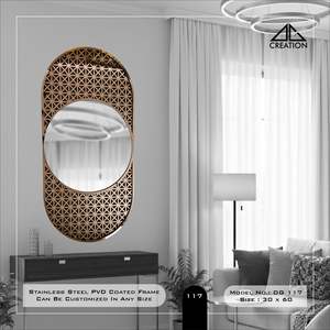 ตู้ห้องน้ำแบบมีโครงคู่เคลือบ PVD สแตนเลส ปรับแต่งได้ ดีไซน์หรูหรา รูปทรงไม่สมมาตร - Product Image 4