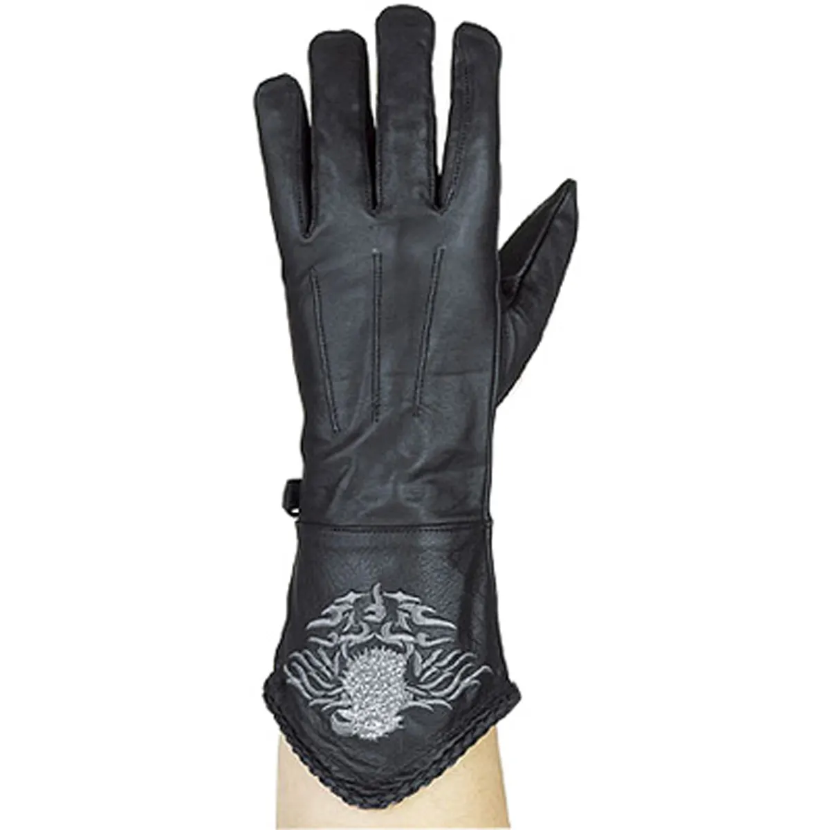 Gants d'équitation de moto HMB-2077A mitaines de moto broderie de style aigle robuste modèle de gantelet de conduite