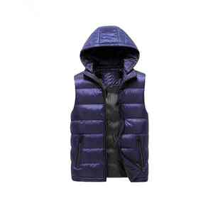 Nueva chaqueta acolchada sin mangas con cremallera completa para hombre a la moda con capucha, tela de nailon, ropa exterior, chaqueta cálida para hombre - Product Image 2