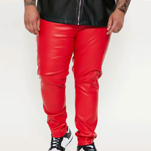 Venta al por mayor Diseña tu propio logotipo Pantalones de cuero para hombres Ropa casual Calidad superior Pantalones de cuero para hombres personalizados más vendidos - Product Image 2