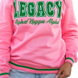 Felpa rosa Legacy Varsity Unisex taglia Sorority felpa di alta qualità stile greco abbigliamento Unisex alla moda