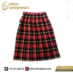 Kilted สุภาพสตรี Highland สก็อตแลนด์แบบดั้งเดิม Tartan Kilt ที่กําหนดเองใหม่กระโปรงกระโปรงผู้หญิง Tartan ลายสก๊อตสีแดงจีบ - Product Image 2