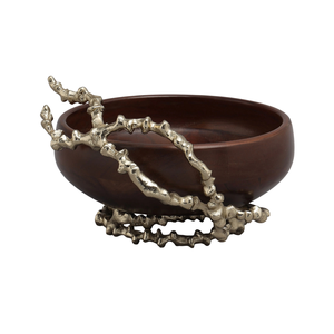 Tazón de madera pulida de lujo con acento de cangrejo, artículos decorativos de la mejor venta para bodas y ensaladas caseras, uso en mesa de comedor - Product Image 6