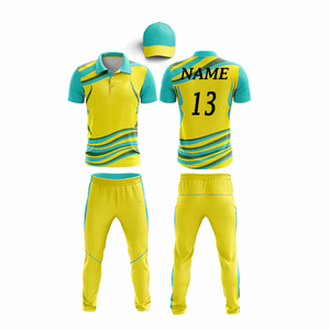 Venta al por mayor 100% uniformes de críquet personalizados para hombre 100% poliéster talla grande logotipo personalizado trajes de sublimación - Product Image 2
