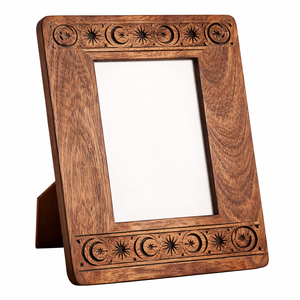 Marco de Fotos de Madera Hecho a Mano con Grabado Láser de Patrón de Diamantes, Ideal para Regalos y Decoración del Hogar - Product Image 6