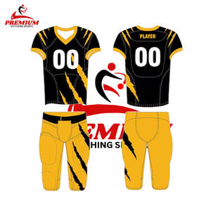Venta al por mayor de sublimación personalizada, uniforme de fútbol americano de manga corta, 100% poliéster, transpirable, de secado rápido, hecho en Pakistán, tarifa barata - Product Image 2