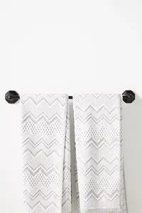 Porte-serviettes en acier inoxydable, ensemble de 2 pièces de style européen moderne à double rail mural, barre à serviettes noire - Product Image 6