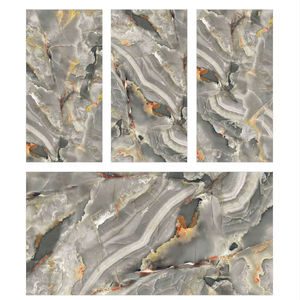 Carreaux muraux en porcelaine de marbre vitrifié de luxe gris iris 600x1200mm classique émaillé brillant moderne pour intérieur pour murs de salle de bain - Product Image 1