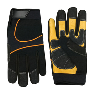 Guantes de piel de vaca de grano completo suaves y cómodos personalizados con material de LICRA antideslizante para seguridad en el trabajo mecánico en stock - Product Image 4