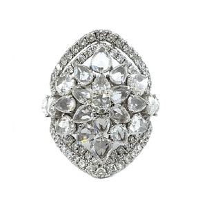 Fine Jewellery Wedding Anniversary High Quality 18k Solid White Gold Real Diamond Claw Setting Brilliant Cut Pear Big Cocktail - Product Image 1