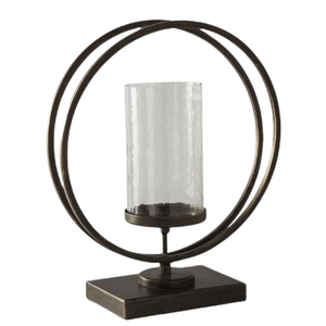 Candélabre en métal doré de style géométrique durable disponible Bougeoir de mariage et de Noël Décoration de fête d'événement - Product Image 2