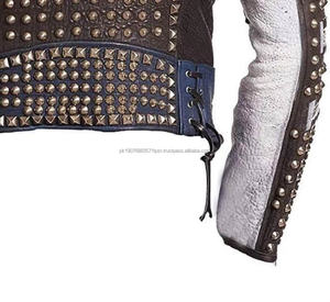 Chaqueta de Invierno Estilosa para Hombre, Estilo Punk, Chaquetas de Cuero con Púas, Prenda Exterior de Cuero Genuino, Diseño de Logotipo Personalizable, Venta al Por Mayor - Product Image 3