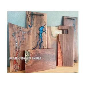 Las mejores tablas de charcutería, plato de queso para servir desayuno, regalos únicos, tabla de cortar de queso de madera y resina de boda para hoteles y hogar - Product Image 3