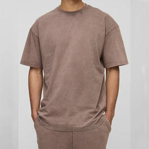 Ensemble T-shirt et short en coton lourd surdimensionné, jersey de coton, ensemble court d'été pour hommes, coton respirant - Product Image 2