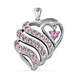 Pendentif en cristal rose étincelant en forme de cœur pour les cadeaux de bijoux pour femmes - Product Image 3