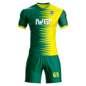 Tenues de football unisexes pour adultes, imprimées par transfert thermique, design personnalisé, clubs, équipes, dégradé de couleurs, 100% polyester, chemises, hauts, ensembles, 160g - Product Image 2