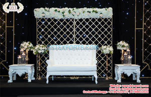 Mur de bougie de fond de nuit de réception de mariage somptueux mur de bougie en métal étincelant pour le mariage mur de bougie en métal de mariage chic - Product Image 5