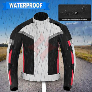 Blouson de moto Block Motor, veste zippée intégrale, vêtement d'extérieur, argent, unisexe, col montant, respirant, cuir, toutes saisons, automne, tendance, couleur - Product Image 4
