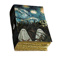 400 pages imprimées Halloween fantôme hanté journal en cuir gothique horreur journal académique couverture rigide sort cahier lecture à la main