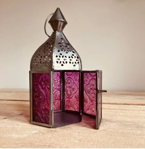 Bougeoir décoratif en métal doré Lanterne marocaine Dessus de table et lanternes marocaines faites à la main pour la maison et le jardin - Product Image 6