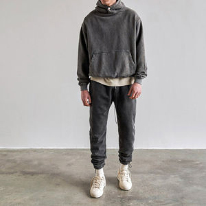 Ensemble de sweatshirts d'hiver personnalisés pour hommes, sweat à capuche vierge, lavage à l'acide, pull vintage surdimensionné, sweats à capuche unis, numérique 100% - Product Image 4