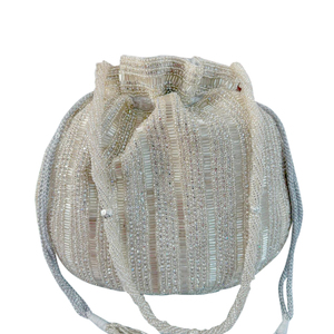 Indian Handmade Elegant <b>Crystal</b> Stone Embroidered Batwa Potli Clutch Trendy Evening <b>Bags</b> for Weddings & Celebrations! - Product Image 1