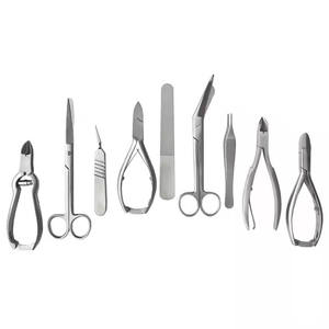 Premium Manual Surgical Toenail Removal Cuticle Pushers Nippers <b>Scissors</b> Stainless Steel Podiatry Chiropody Instrument Set 16Pcs - Product Image 1