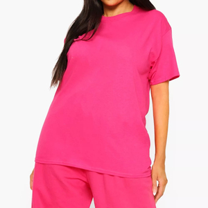 T-shirts pour femmes en coton 100% corduroy, taille plus, col rond, écologiques, confortables, personnalisables, manches courtes, imprimés, fournisseur BD - Product Image 1