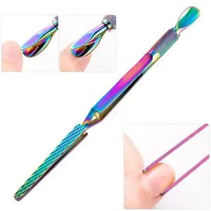 Stainless Steel Nail Pusher Gel Nail Polish Remover Tools Double Side Nail Cuticle