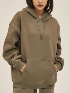 Sudadera con Capucha Personalizada para Hombre, de Algodón, Corte Regular, Hombros Caídos, Forro Polar Grueso, para Invierno, Color Liso - Product Image 2