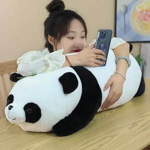 HECION 2025 Feuille De Bambou Panda En Peluche Jouet Couché En Peluche Panda Géant Poupée Réaliste Panda Peluche Chine Chengdu Panda Souvenir - Product Image 4