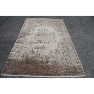 Tapis turc 7,1x11 pi (216x335 cm), tapis persan vintage marron - Product Image 1