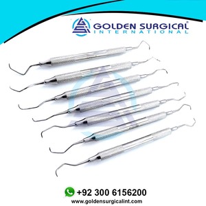 Juego de curetas periodontales manuales de acero inoxidable, instrumentos de relleno dental, instrumentos quirúrgicos de limpieza dental de ortodoncia - Product Image 5