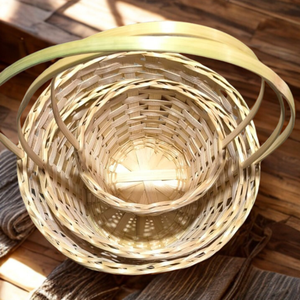 Panier en bambou tressé fait main avec poignée, écologique et biodégradable, pour rangement cuisine, buanderie, cadeaux, logo personnalisé - Product Image 2
