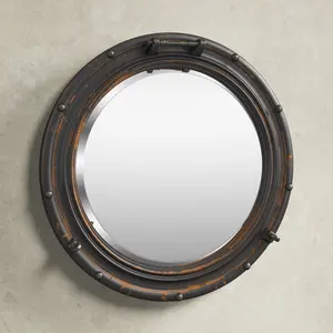 Miroir Hublot nouveau look Vintage Nautique laiton Luxe Fer mur Hublot miroir avec couleur Rouge fini élégant en bas quantité minimale de commande - Product Image 5