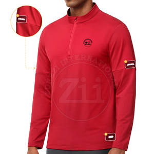 Service OEM – Nouveauté : T-shirts de compression légers, respirants et confortables pour hommes, grandes tailles, coupe ajustée, avec fermeture éclair 1/4, à prix abordable - Product Image 3