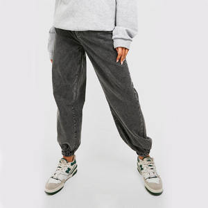 กางเกงวิ่งขายาวสำหรับผู้หญิงกางเกงวอร์มซักด้วยกรดผ้าคอตตอนขนแกะ100% สำหรับผู้หญิง - Product Image 4