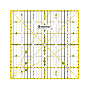 Règle à matelasser en acrylique transparent GoldenWay, épaisseur 3 mm, avec graduations en centimètres et en pouces, trou de suspension de 7 mm, option de logo personnalisé - Product Image 2
