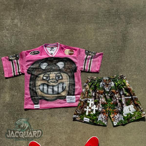 Ensemble short deux pièces en maille de jersey personnalisé pour hommes ensemble short et chemise vêtements pour hommes ensemble de shorts d'été - Product Image 3