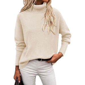 Sudadera de cuello alto para mujer, suéter suave de manga larga, top informal, ropa transpirable a la moda para viajes y uso diario - Product Image 1