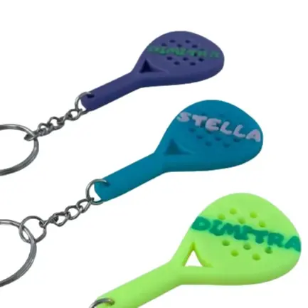 Padel Tennis Racket Key chain Holders Custom logo best design and color Key Chains Logo Rubber Key chains OEM customized