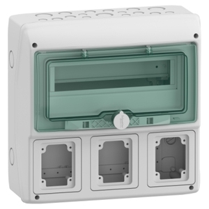 Per Schneider Electric 13180 Kaedra Apparecchiatura di Distribuzione Elettrica con 3 Aperture 1 X 12 Moduli 340 X 335 mm per Prese di Corrente - Product Image 1