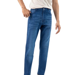 Pantalones Vaqueros de Mezclilla de Corte Acampanado para Hombre, de Alta Calidad, Ajuste Personalizado, Cintura Media, OEM, Ropa de Verano, Diseño Estampado, Tallas Grandes, Decoración con Parches - Product Image 1