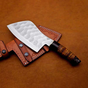 Cuchillo de Chef profesional de acero al carbono Corban, cuchilla afilada con Funda de cuero a la venta - Product Image 2