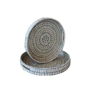 Conception d'incrustation d'os pour le plateau de service de thé de café de nourriture plateau de service en bois de style unique de qualité standard élevée - Product Image 1