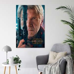 Affiche Star Wars Episode 7 Han Solo style moderne avec cadre noir pour décoration murale - Product Image 2