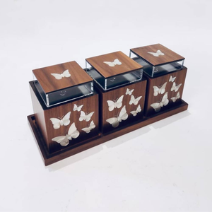 High Quality MOP Wood Tray 3 <b>Boxes</b> Giveaway Box Ramadan Eid Holiday Party Tableware Wholesale From Vietnam - Product Image 1