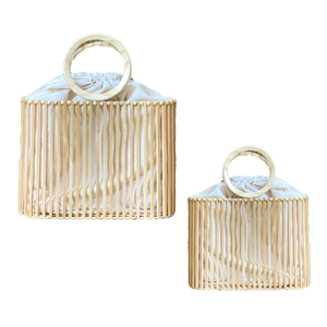 BOLSO DE MANO DE BAMBÚ con forro de algodón para uso versátil Elegante Ecológico para verano Bolso de mujer para mujer Vietnam - Product Image 1